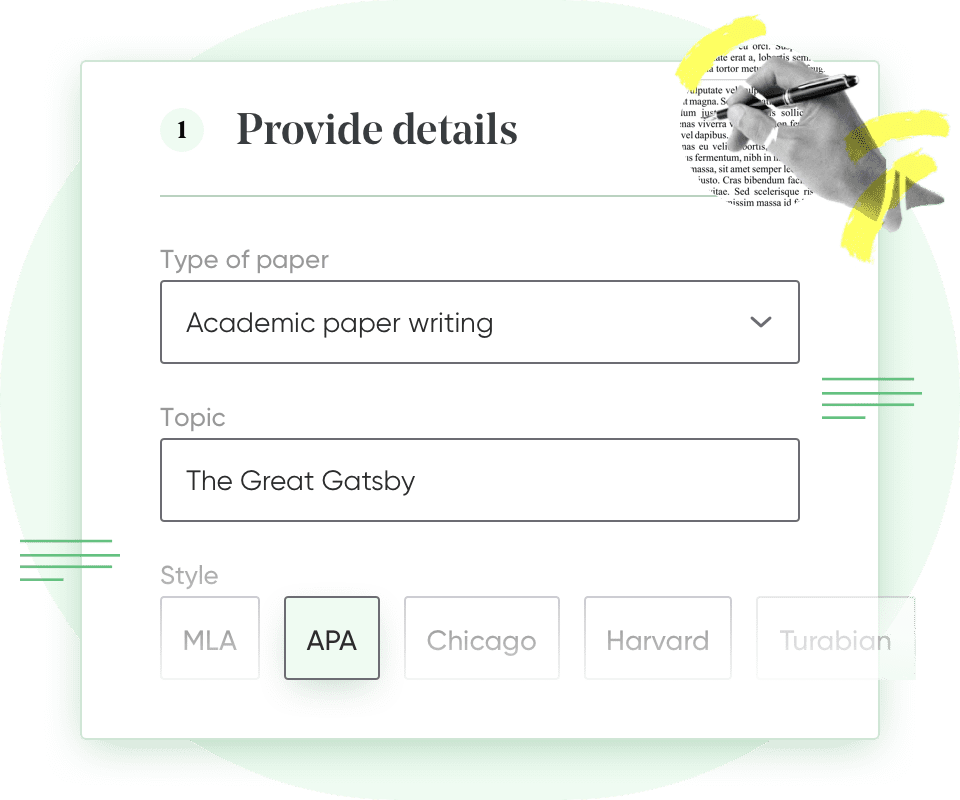 Describe your order in an order form
